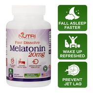 Nutri Botanics Fast Dissolve Melatonin 20mg – 60 Tablets – Nighttime Sleep Aid, Fall Asleep Faster, 
