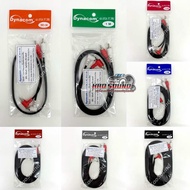 RCA Signal Cable Dynacom Brand Real Copper 4 Heads J-015 Black Cover Straight Head + Bent Size 4 Mm 