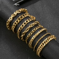 TEMU สร้อยคอผู้ชาย 4 เส้น ทำจากสแตนเลส 304 ชุบทอง 18K เหมาะสำหรับใส่ประจำวันและเป็นของขวัญ ใช้งานได้