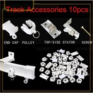 10x Curtain Runner Pulley Metal Screws Side Mounting Bracket Fixed Top Clamping Rail End Cap Sealing Track Rail Accessories  SGK2