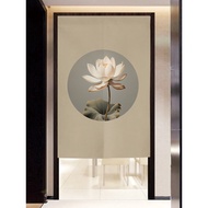 Door Curtain Hanging Curtain Velcro Installation Chinese Style Lotus Buddha Hall Blocking Curtain Ho