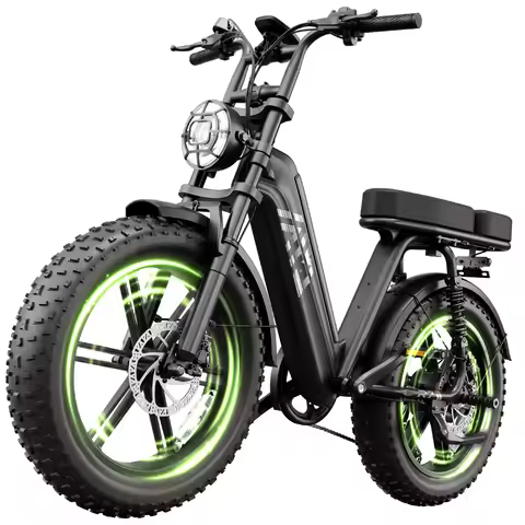 TST 1500W Electric Bike, 48V 15Ah, 28 MPH, 60 Miles Range, 20" Fat Tires, Rear Seat