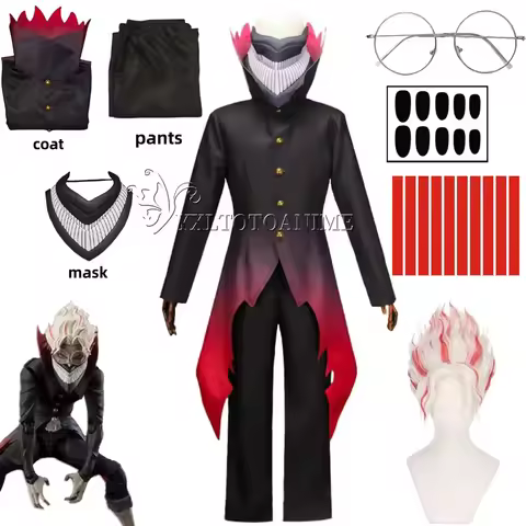 2024 New Anime Dandadan Okarun Ken Takakura Cosplay Costume DAN DA DAN Black Gradient Coat Wig Man H