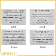 [Lovoski1] Engraved Wallet Insert Card Valentine's Day Gift Metal Romantic for Christmas