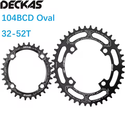 Deckas Bike Chainring Oval 104BCD 32T 34T 36T 38T 40 42 44 46 48 50 52 T MTB Road Bike Mountain Narr