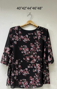 (อก 48 ) เสื้อชีฟองสตรี สวยๆใส่สบายลายสวย มีซับใน เสริมไหล่ เกรดพรีเมียม (งานไทย)