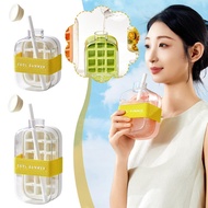 Portable Straw Water Cup Female College Student Made Homemade Ice Pressing Water Summer Grid In L7z7