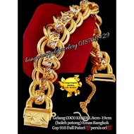 🔥Gelang COCO KENDI 2cm-19cm (boleh potong) Emas Bangkok Cop 916 Full Pateri 💯persis ori💯