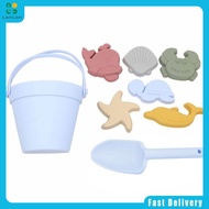 LanLan 8pcs Summer Beach Toys For Kids Silicone Shovel Bucket Beach Sand Toys For Boys Girls Birthda