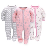 Miracle baby 3 món mỗi gói Baby Frogsuit Đồ ngủ cho bé & mũ Bộ đồ ngủ dài tay cho bé Bộ quần áo sơ s