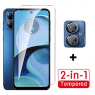 2in1 Full Cover Tempered Glass For Motorola Moto G14 4G PAYF0010IN 2023 6.5inch Camera Screen Protec