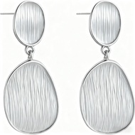 Women's Gold Pendant Earring, Brushed Earring, 14K Gold Plated, Matte Geometric Earrings, Fashion Je