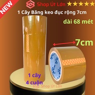 Băng keo đục rộng 7cm dài 68 mét lõi giấy 3mm 1 cây 4 cuộn giá tại xưởng