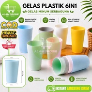 [AG] 6-in-1 Plastic Cup Multipurpose Cup/ Plastic Drinking Cup/