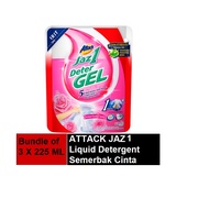 Bundle of 3 packs  x 225  ml ATTACK Jaz 1 Liquid Detergent 225 ml x3 / Liquid Laundry Detergent / Gel Detergent