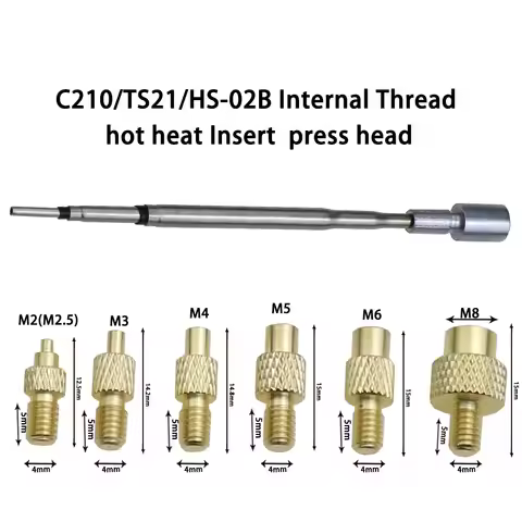 Heat Insert Nut Iron Tip Trimming kit C210/TS21/HS-02B Internal Thread Soldering Iron Tip 3D Print M