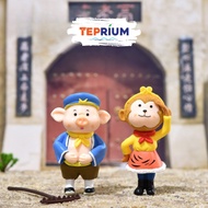 Teacher and Student Tang Tang Plastic Inviting Tay Thien Sutra, Plastic Toys for Aquarium Decoration