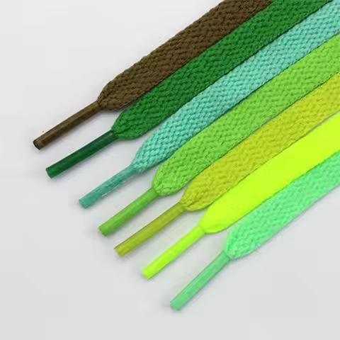 Green shoelaces flat oval ink fruit deep army green basketball casual board canvas shoelace