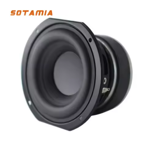 SOTAMIA 1pcs 4 Inch Mid Woofer 8 Ohm 35W Iron Bracket Long Stroke Rubber Edge Desktop Bookshelf Soun