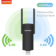 Comfast 5GHZ USB อะแดปเตอร์ไร้สาย Wifi 1300Mbps Dual Band การ์ดเครือข่าย Wi-Fi LAN PC WIFI ตัวรับสัญญาณ 2 * 2dbi เสาอากาศ Wi Fi