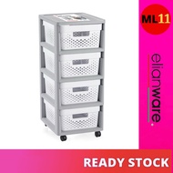 ELIANWARE (4 Layers) Multipurpose Moveable Storage Cabinet Storage Box With Trolley Storage Drawer With Wheels E-2056