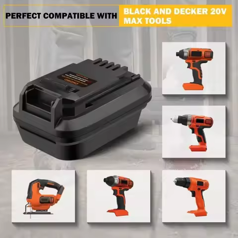 DM20BD Battery Adapter for Black&Decker Tools Converts DeWalt and Milwaukee 18V/20V Battery To 18V20