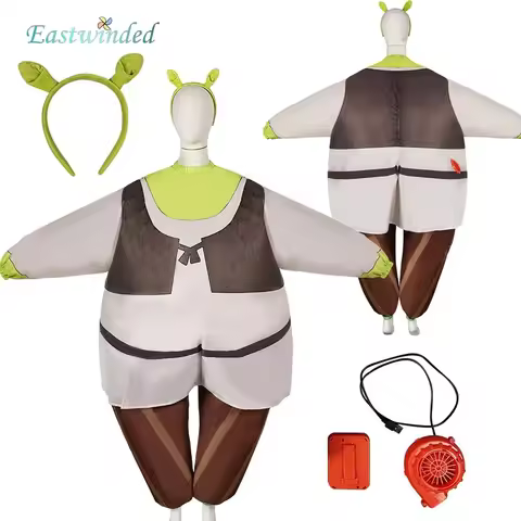 Shrek Cosplay Party Inflatable Costume Monster Fiona Rolepaly Hair Band Inflation Pump Stage Outfits