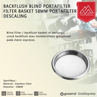 BACKFLUSH BLIND PORTAFILTER FILTER BASKET 58MM PORTAFILTER DESCALING