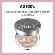 ❤️ AGE 20’s Glass Skin Essence Pact Glow Cushion + Refill Set