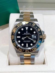 👑[現貨]🔥🔥Rolex GMT-Master II 勞力士格林尼治 II 型 116713LN 黑面 40mm錶徑 皮蛋圈 間18K黃金 單錶 rolex/rolex submariner/role