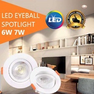 ✨TOP QUALITY + READY STOCK✨ LED Eyeball 6W 7W Recessed Spotlight Downlight Home Lighting Room Ceiling Light Lampu Siling Hiasan