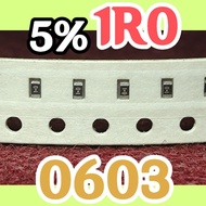 10pcs Chip resistor smd 1R0 1.0 5% size 0603 1608 1 ohm 1Ohm