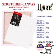 (READY STOCK) Stretched Canvas 1.6cm - Linen Blend - Artist Grade - Gesso Primed - Square Canvas / R