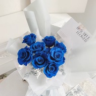 寶石藍永生玫瑰花束 9朵