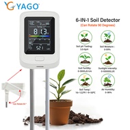 RCYAGO 6-In-1เครื่องวัดความชื้นของดิน Ph/ ความอุดมสมบูรณ์/ความชื้นในอากาศ/ความชื้นในดิน/อุณหภูมิ/แสง