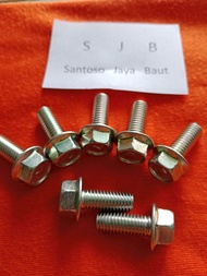 (20pcs)Flange Bolt M8x20mm/2cm Baut Topi Baut 12