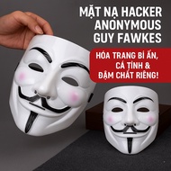 HCM Anonymous Guy Fawkes Hacker Mask (V for Vendetta) Hard Plastic Halloween Costume, TikTok Recordi