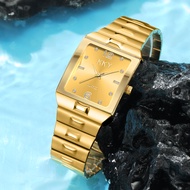 KKY Quartz Watch Square Dial Steel Band Luminous Waterproof Watch Couple Watch (Men's Watch and Ladies Watch) K1004