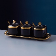 TEMPAT PENYIMPANAN BUMBU DAPUR KERAMIK/ TEMPAT BUMBU KERAMIK EMAS ELEGANT/ TEMPAT SAMBAL KERAMIK