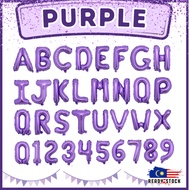 [16 Inch] - Purple Alphabet Balloon & Number Ballon ABC Letters Belon Huruf A-Z 0-9 Birthday Ungu
