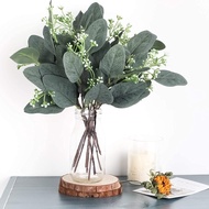 7 Pcs Leaves Eucalyptus European Silk Artificial Green Plant for Home/Wedding/Wall Fake Flower Decor