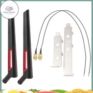 HB  2X8Dbi Dual Band M.2  MHF4 U.Fl Cable to RP-SMA Pigtail WiFi Antenna Set for  AX210 AX200 9260 9