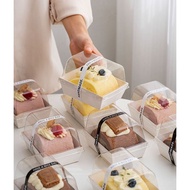 10pcs swiss roll slice log cake slices cake box semi-circle transparent tray