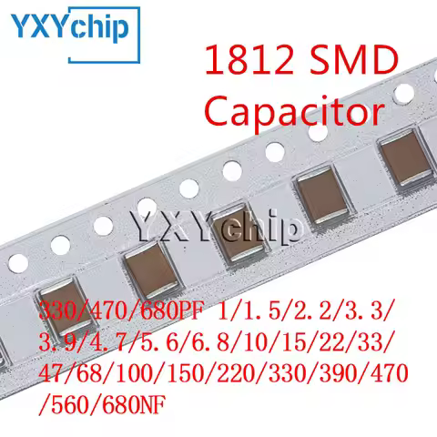 20pcs 1812 SMD Capacitor 330/470/680PF 1/1.5/2.2/3.3/3.9/4.7/5.6/6.8/10/15/22/33/47/68/100/150/220/3