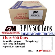 GEOMASTER Computer Form 1Ply  2Ply  3ply Computer Paper  9.5"X 11" -1ply2up  2ply2up  3ply2up  4ply 