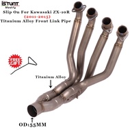 Slip on Full System Motorcycle Exhaust Escape For Kawasaki ZX-10R zx10r Modified Titanium Alloy Connect Front Mid Link P