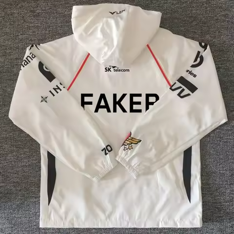 Faker Same Style Jacket 2025 T1 Team World Championship White Windbreaker Jacket Conquers SKT Team K