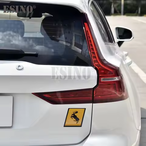 3D Prancing Moose Test Metal Adhesive Rear Trunk Emblem Badge Sticker for Volvo XC40 XC60 XC70 XC90 