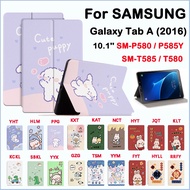 For Samsung Galaxy Tab A 10.1'' 2016 S-Pen SM-P585Y P580 P585 High Quality Cute cartoon pattern Tab A 10.1'' SM-T585 T580 Fashion Flip Stand Tablet Protective case