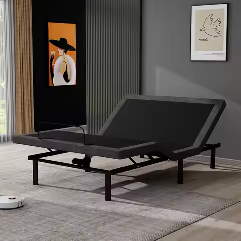 Queen Adjustable Bed Frame Wireless Remote Head & Foot Lift Zero Gravity Anti-Snore Child Lock Metal